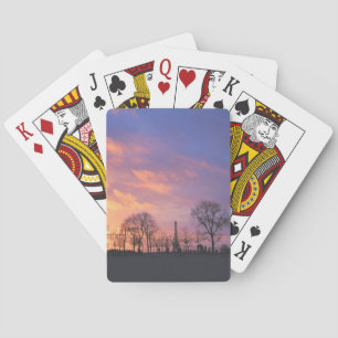 Sunset In Paris Eiffel Tower Photo Landscape 2 Playing Cards