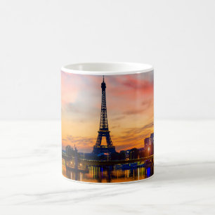 Sunset in Paris, France. Eiffel Tower on Seine Coffee Mug