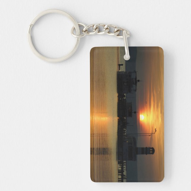 Sunset In Podersdorf Burgenland Key Ring (Front)