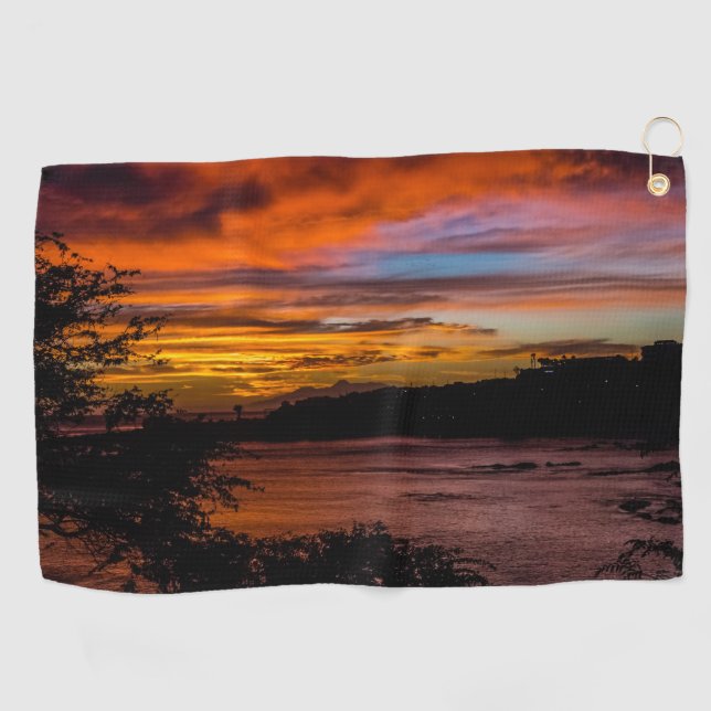 Sunset in Praia, Cape Verde Golf Towel (Horizontal)