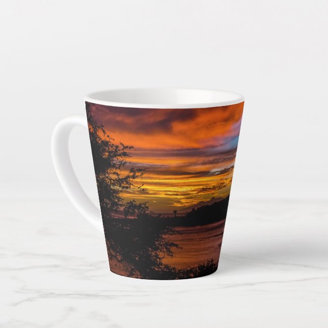 Sunset in Praia, Cape Verde Latte Mug (Left Angle)