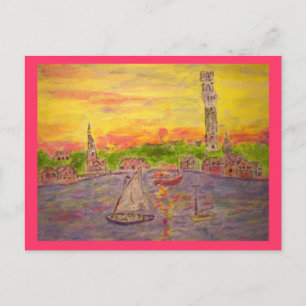sunset in provincetown Peace On Earth Postcard