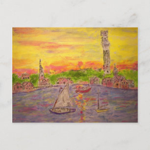 sunset in provincetown postcard