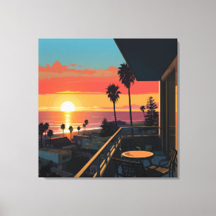 SUNSET IN SANTA MONICA #1 CANVAS PRINT