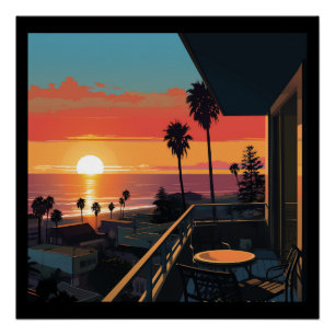 SUNSET IN SANTA MONICA #1 POSTER