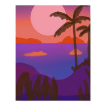 Sunset in secluded lagoon