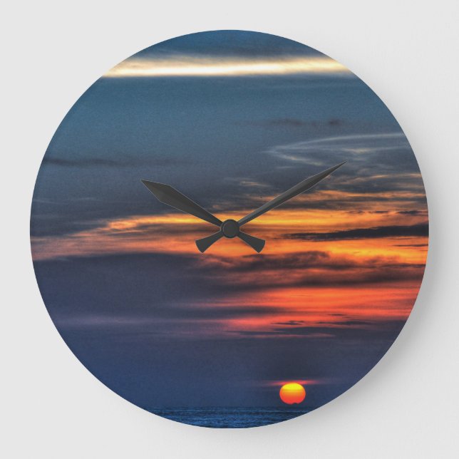 Sunset in St Petersburg Beach, Florida Large Clock (Front)