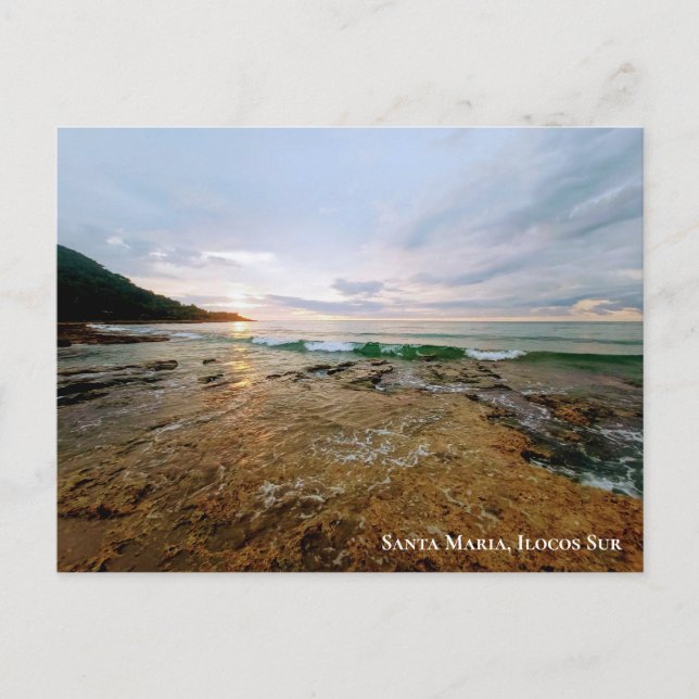 Sunset in Suso Beach Santa Maria, Ilocos Sur Postcard (Front)
