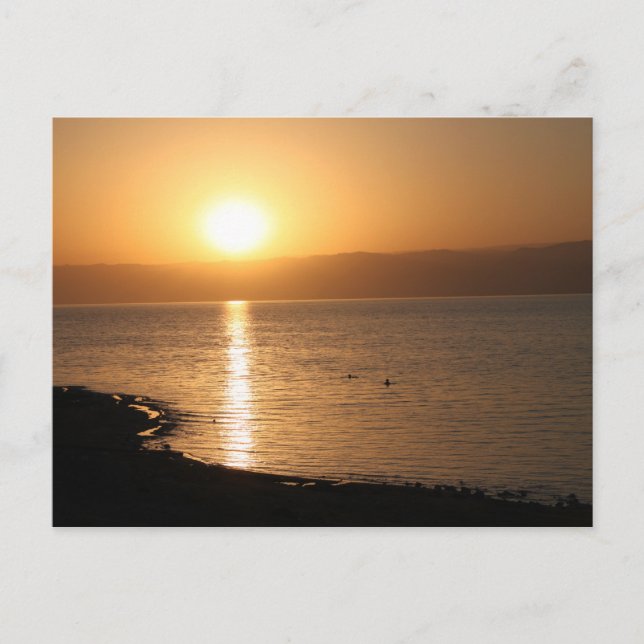 Sunset in the dead sea postcard (Front)