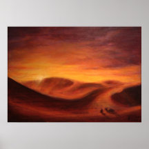 Sunset in the desert of Sahara