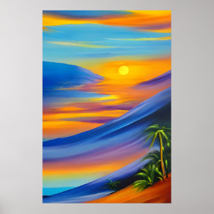 Sunset in the Desert Poster