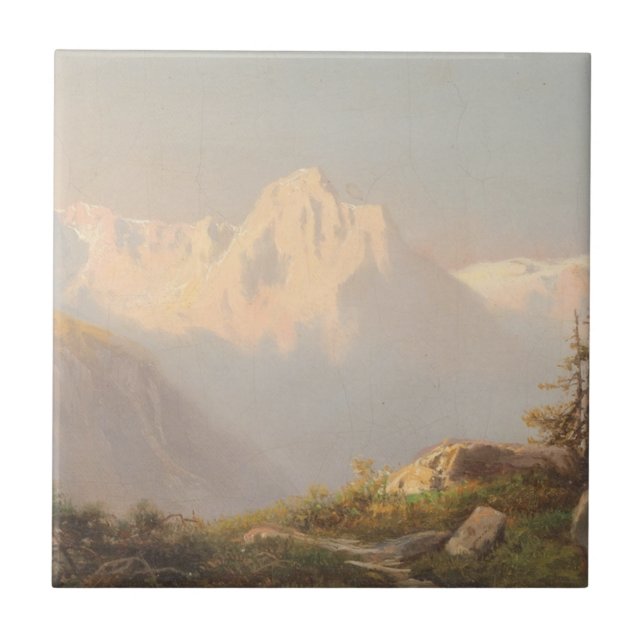 Sunset in the Mountains – Carl Lafite Ceramic Tile (Front)