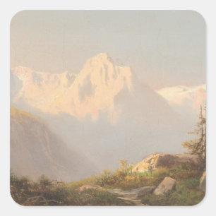 Sunset in the Mountains – Carl Lafite Square Sticker