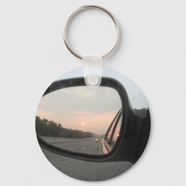 Sunset in the Rearview Mirror Key Ring (Front)
