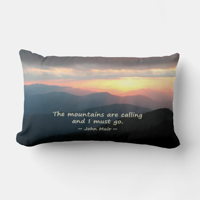 Sunset in the Smokies: Mtns are calling / Muir Lumbar Cushion (Front)