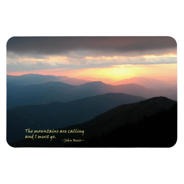 Sunset in the Smokies: Mtns are calling / Muir Magnet (Horizontal)