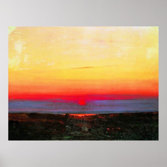 Sunset in the Steppes by the Sea, fine art Poster (Front)