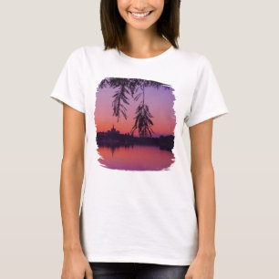 Sunset In The Summer By The Lake With City Skyline T-Shirt