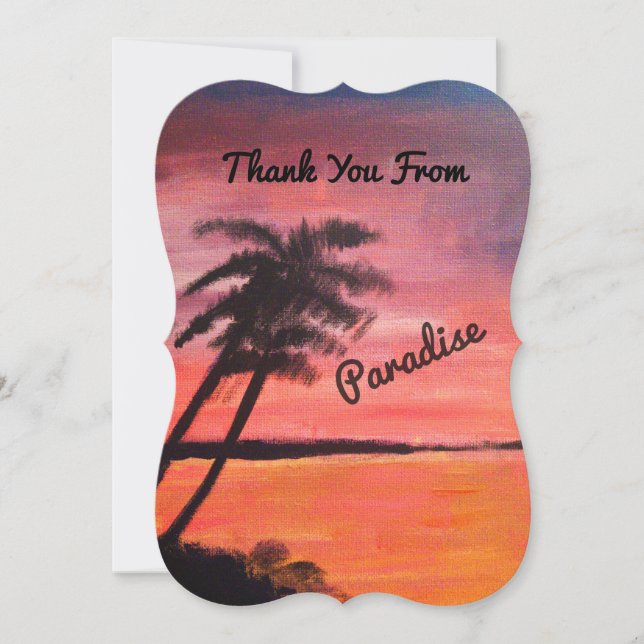 Sunset In The Tropics Thank You Card (Front)