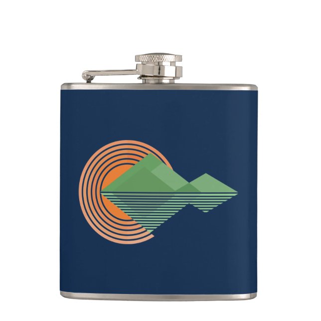 Sunset in the valley hip flask (Front)