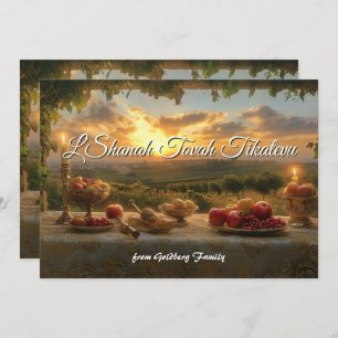 Sunset in the Vineyard Rosh Hashanah  Card