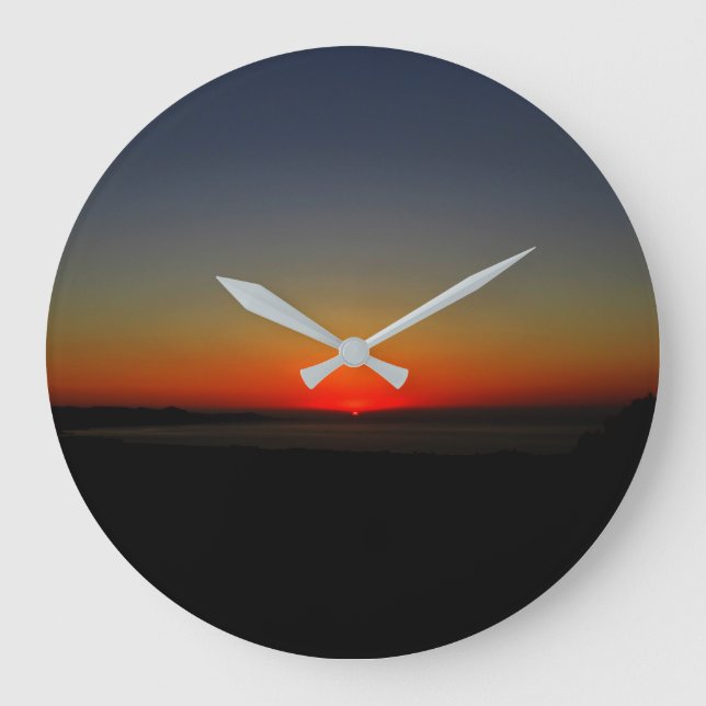 Sunset in the Water Large Clock (Front)