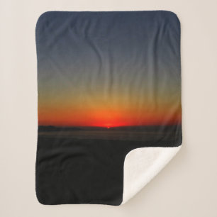 Sunset in the Water Sherpa Blanket