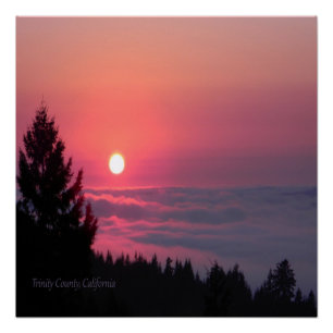 Sunset in Trinity County, California Poster