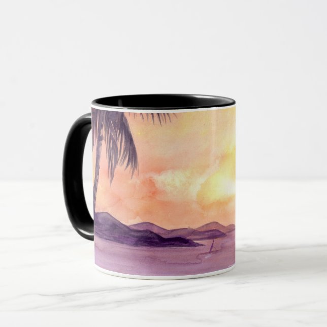 Sunset in Tropics by Farida Greenfield Mug (Front Left)