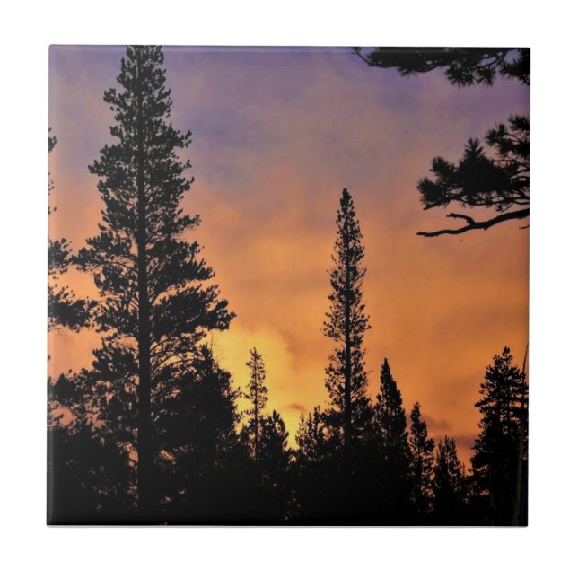 Sunset in Tuolumne Meadows, Yosemite, CA Ceramic Tile (Front)
