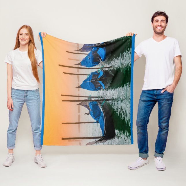 Sunset in Venice Fleece Blanket (In Situ)