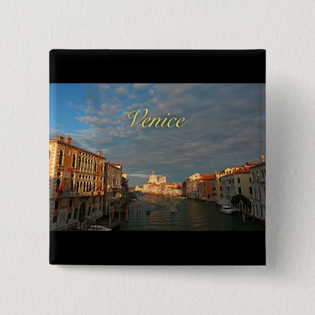 Sunset in Venice Italy 15 Cm Square Badge (Front)