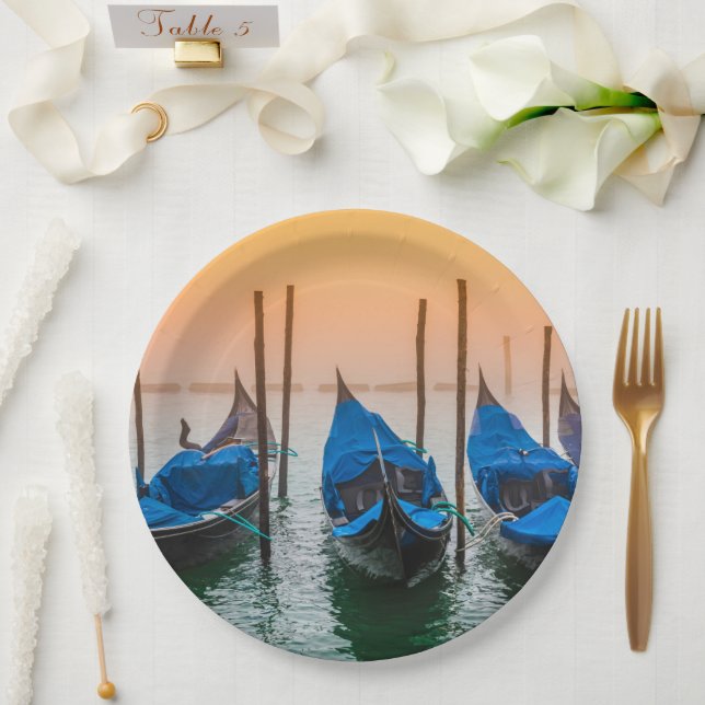 Sunset in Venice Paper Plate (Wedding)