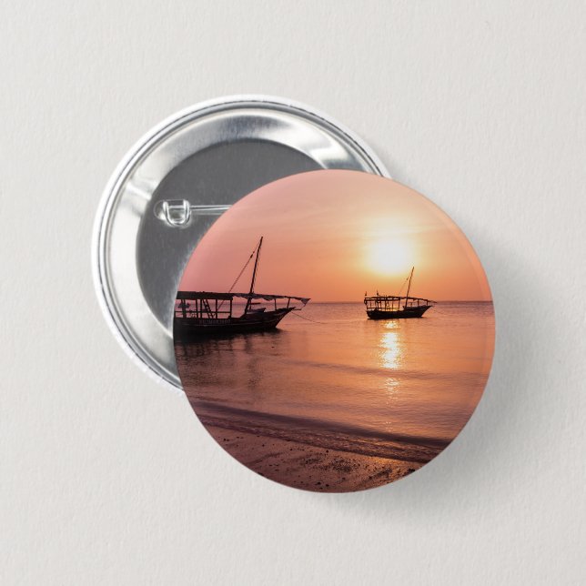 Sunset in Zanzibar 6 Cm Round Badge (Front & Back)