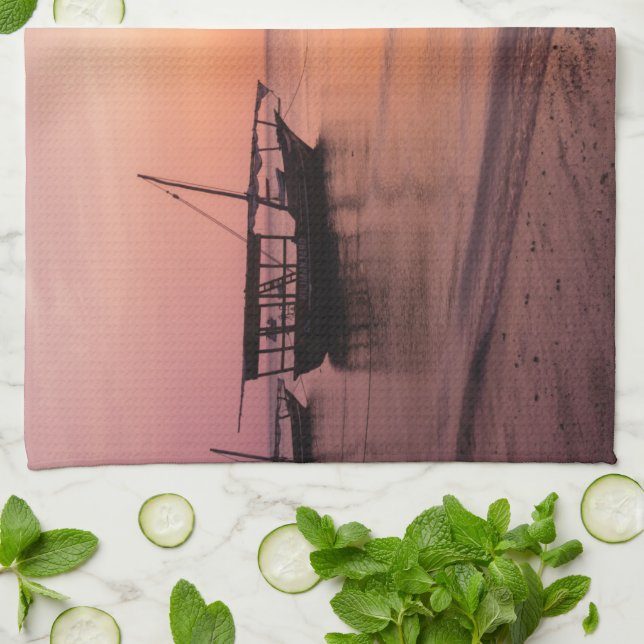 Sunset in Zanzibar Tea Towel (Folded)