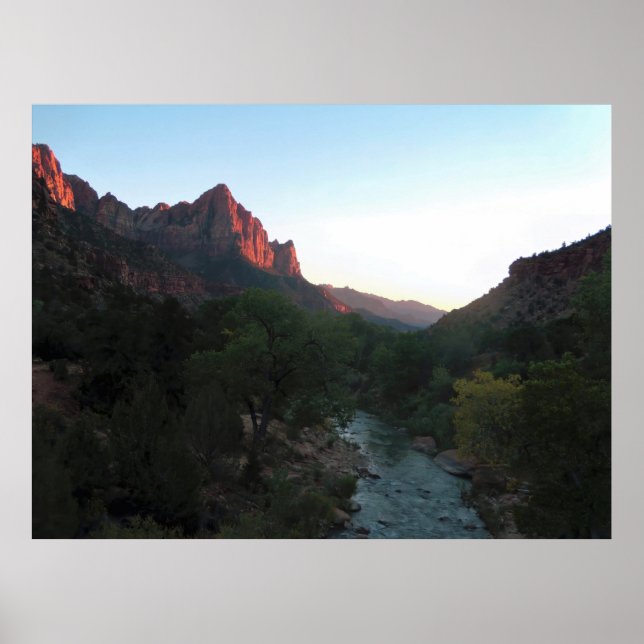 Sunset in Zion Canyon Poster (Front)