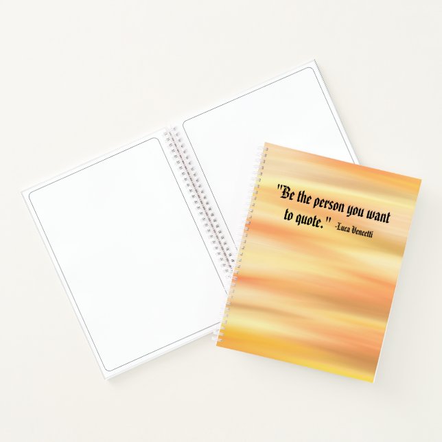 Sunset Inspired Motivational White Spiral Notebook (Inside)