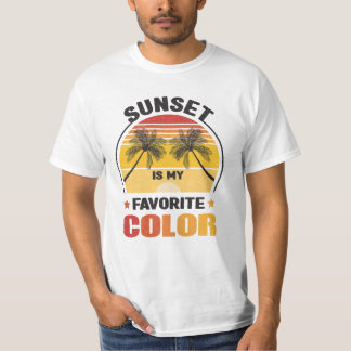 Sunset Is My Favourite Colour Retro Vintage Sunset T-Shirt