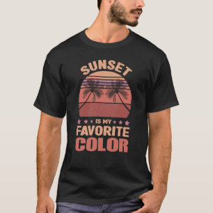 Sunset Is My Favourite Colour Retro Vintage Sunset T-Shirt