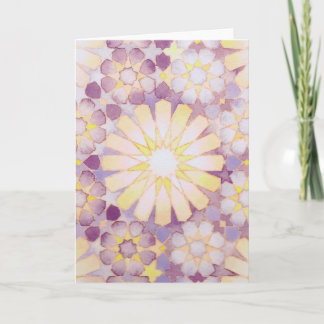'Sunset' Islamic geometry greeting card
