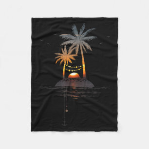 Sunset Island Glow Vacation Mood Fleece Blanket