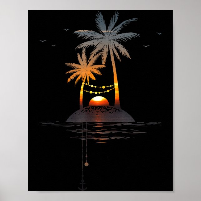 Sunset island glow vacation mood  poster (Front)