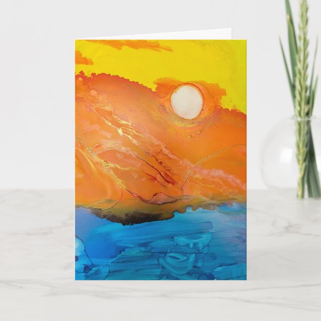 Sunset Island Ink Blank Greeting Card – (Front)