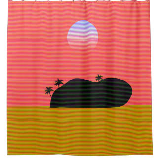 Sunset Island Shower Curtain