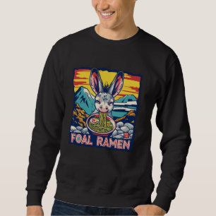 Sunset Japanese Art Mountain Lover Cute Donkey Foa Sweatshirt