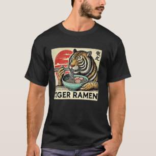 Sunset Japanese Art Wildlife Noodle Lover Tiger Ra T-Shirt