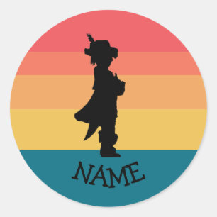 Sunset Jolly Roger Boy Pirate Classic Round Sticker