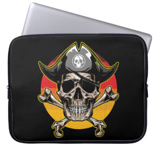 Sunset Jolly Roger Skull  Laptop Sleeve