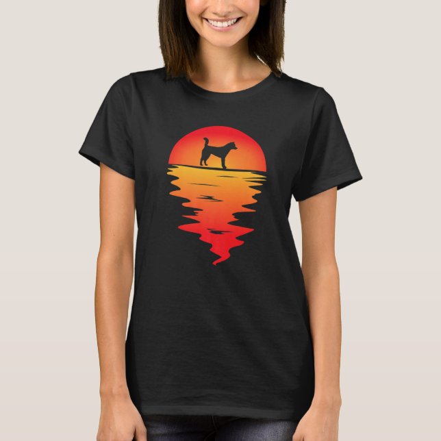 Sunset Kishu Ken Dog T-Shirt (Front)