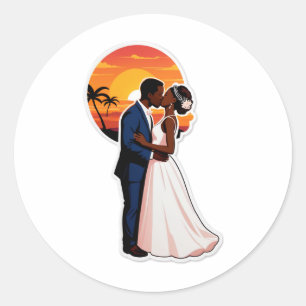 Sunset Kiss in the Wild Classic Round Sticker
